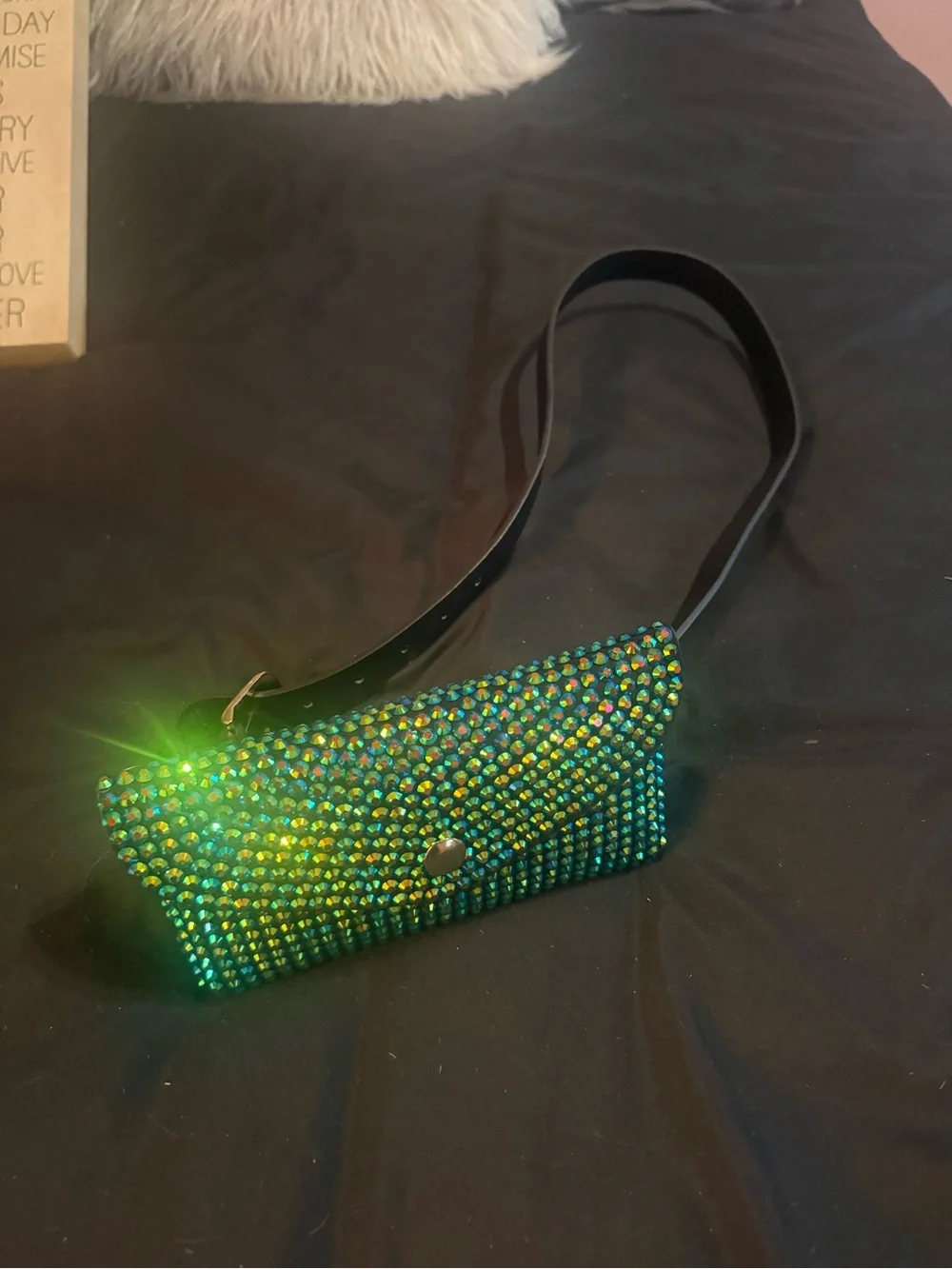 Emerald Iridescent Crystal Clutch - Women Bags